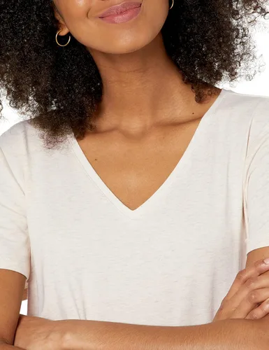 Vista 4 de Tienda Essentials - Camiseta de manga corta con cuello en V para mujer, ajuste clásico, paquete de varias