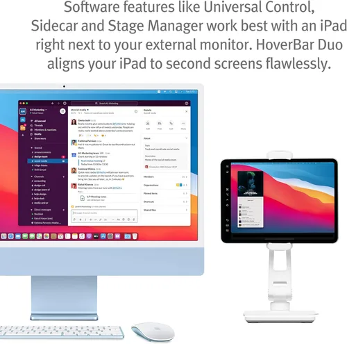 Vista 8 de Twelve South HoverBar Duo Soporte para iPad (2.ª generación) - Soporte ajustable para tablet de escritorio con base pesada y fijación de abrazadera