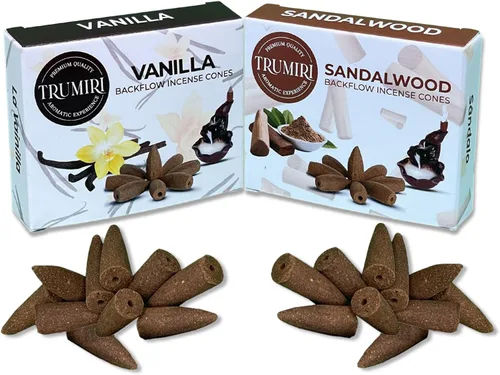 Vista 33 de TRUMIRI Conos de incienso de reflujo – Paquete combinado de 20 conos de incienso en cascada – 10 cedros + 10 pinos – Conos de incienso – Conos