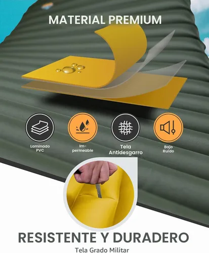 Vista 6 de ZOOOBELIVES Espesor extra: colchoneta de dormir ancha Plus con bomba integrada, colchón inflable de campamento de máxima comodidad para camping