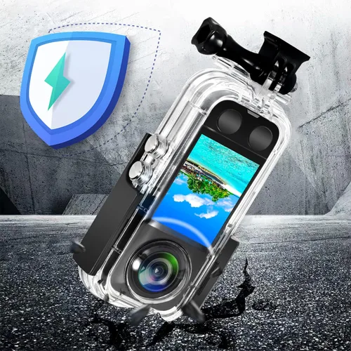 Vista 3 de Funda impermeable para cámara de acción Insta 360 one X3, carcasa protectora de buceo subacuático 40M con accesorios de soporte
