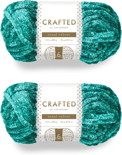 Vista 21 de Crafted By Catherine Luxe Velvet - Ovillo de hilo sólido de terciopelo, paquete de 2 unidades (10.5 onzas, 98 yardas cada madeja), color negro