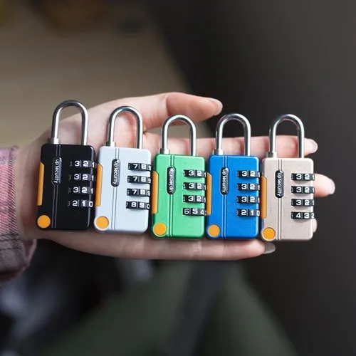 Vista 4 de Cerradura de combinación pequeña para casillero, cerradura de gimnasio con código, candado de combinación de 4 dígitos para equipaje, candado