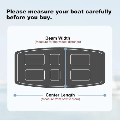 Vista 7 de Explore Land Cubierta para Bote de Pedales - Impermeable de Servicio Pesado para Exteriores Protector de Bote de Remo para 3 o 6 Personas, Negro