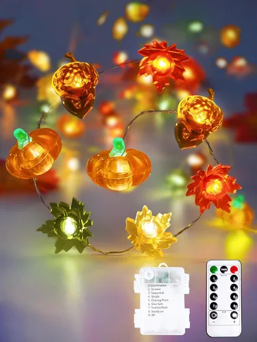 Vista 12 de Guirnalda de luces de Navidad, 10 pies, 30 LED, árbol de Navidad, Papá Noel, copo de nieve, luces de hadas, funciona con pilas, con control remoto