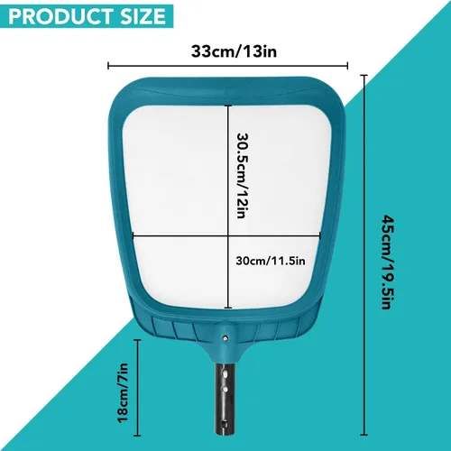 Vista 2 de POOLWHALE Red Profesional de Espumadera para Piscina, Bolsa de Malla Fina, Herramienta de Limpieza de Hojas de Piscina de Servicio Pesado - Limpieza
