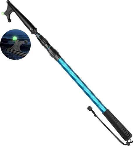 Vista 12 de SAN LIKE Gancho telescópico para barco, flotante, duradero, resistente al óxido con cuentas luminosas, poste de empuje para acoplar azul, negro