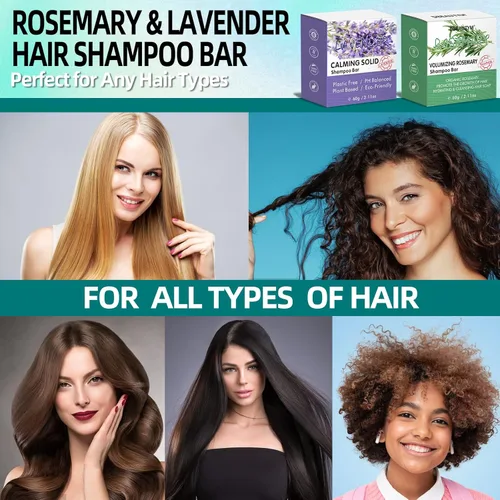 Vista 6 de DBEAUTYM Paquete de 2 barras de champú para el cabello con lavanda y romero, limpieza profunda para la pérdida de cabello del cuero cabelludo