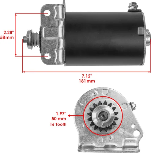 Vista 2 de Caltric Motor de arranque compatible con Cub Cadet 16 16Hp 2160 2164 2165 3165 Briggs & Stratton 1994-2001