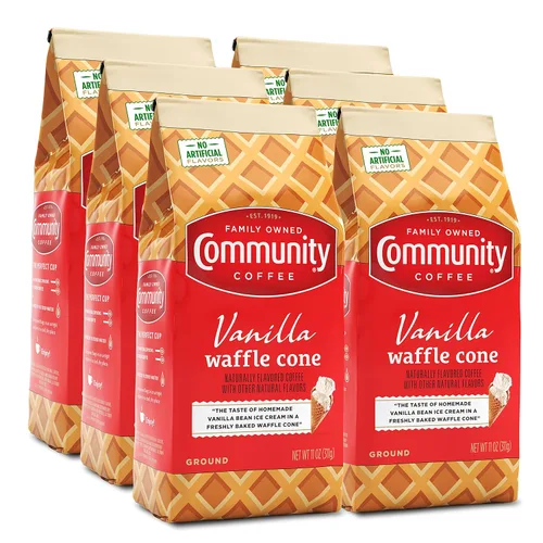 Vista 34 de Community Coffee Caramelo sabor a mantequilla de galletas de 12 onzas, café molido de tostado medio, bolsa de 12 onzas (paquete de 1)