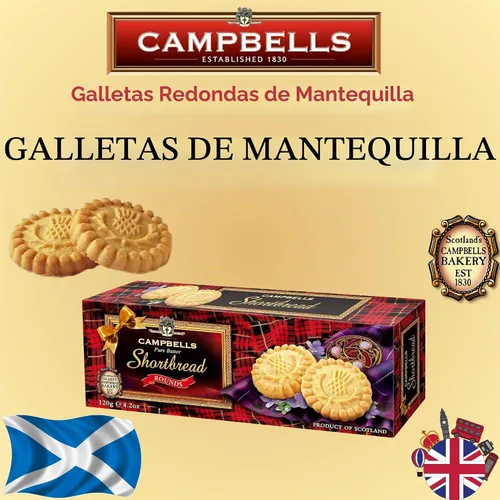 Vista 3 de Campbells Shortbread Pure Butter Rounds 4.23 oz (120g) – Galletas de mantequilla escocesas tradicionales de Escocia, galletas de té inglesas