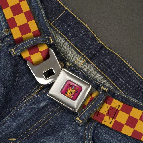 Vista 2 de Hebilla para cinturón de seguridad Harry Potter Gryffindor House Damas oro Borgoña para hombre y mujer niños ajustable