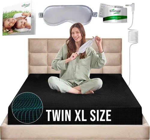 Vista 30 de Sábanas de conexión a tierra ECOHEAL tamaño individual con 12% fibra de plata, 4% seda y 84% algodón - Beige - Sábana bajera conectada a tierra