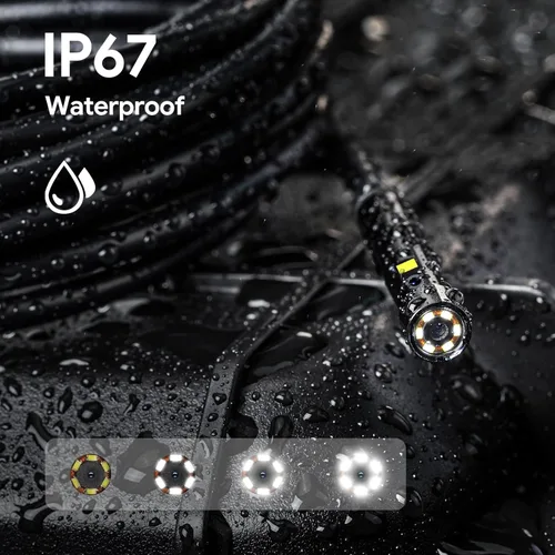 Vista 7 de DEPSTECH Cámara endoscopio IPS mejorada de 5 pulgadas con luz, boroscopio HD de 1080P para inspección de alcantarillado, cámara de fontanería