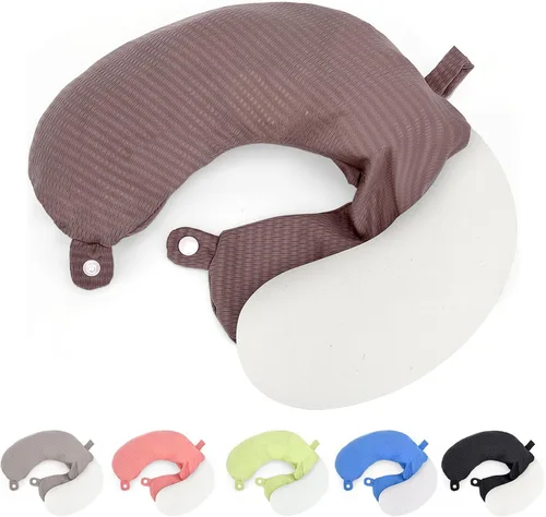 Vista 10 de Zebrabox Funda de almohada de viaje para cuello en forma de U, fundas de repuesto suaves y lisas, color negro (solo funda de almohada, sin relleno)