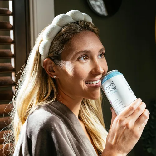 Vista 3 de Natural Glow Hydration Glycine Beauty - Agua de belleza, sabor a limón sin azúcar, paquete de 12 latas de 12 onzas líquidas, electrolitos