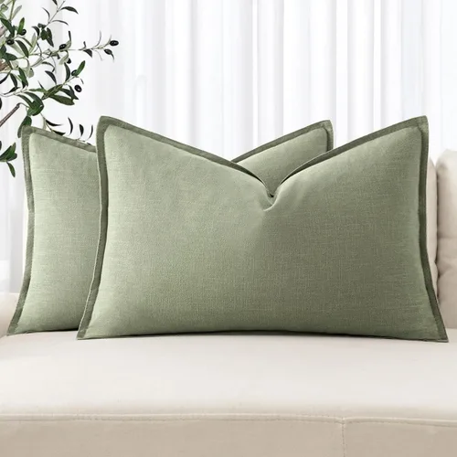 Vista 35 de MIULEE Fundas de almohada decorativas de lino de 16 x 16 pulgadas, color verde aguamarina Aqua Green