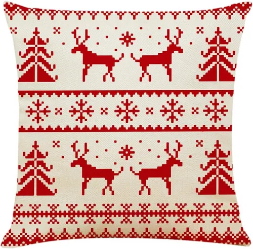Vista 4 de Ogrmar 4 fundas de almohada de 18 x 18 pulgadas, fundas de almohada decorativas de Navidad, fundas de almohada cuadradas de lino y algodón