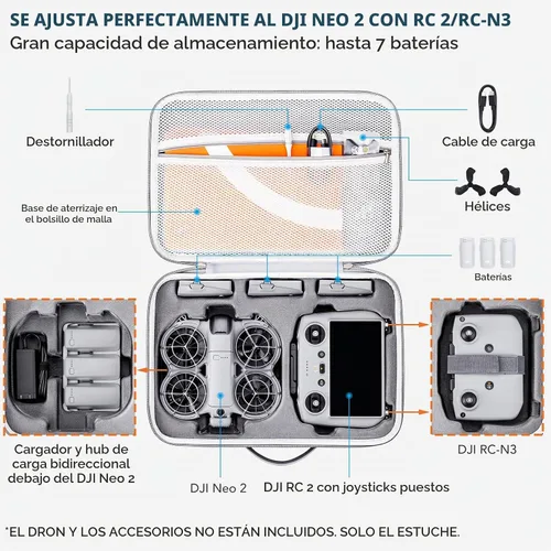 Vista 2 de Lykus Spartan N230 - Funda de transporte para DJI Neo 2 y RC2/RC-N3 Estuche de bolsa