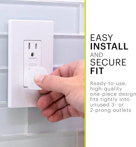 Vista 3 de Power Gear Cubiertas para enchufes a prueba de bebés, a prueba de niños, para enchufes eléctricos, fácil de instalar, cubiertas de enchufe de salida
