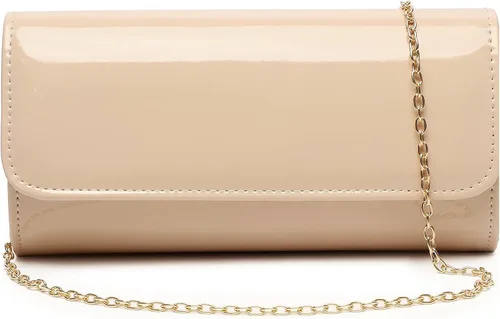 Vista 2 de Patent Leather Envelope Clutch Womens Evening Handbag Stylish Shoulder Bag Purse for Christmas Wedding Party Prom