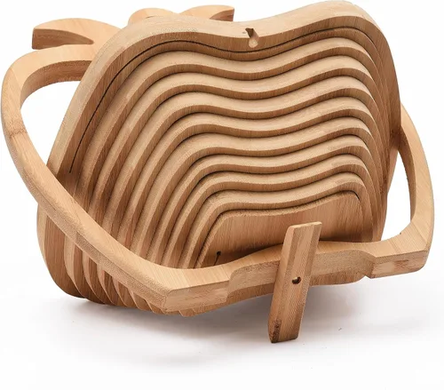 Vista 9 de Cesta de regalo de frutas secas, contenedor plegable creativo para varios alimentos, caja de aperitivos gourmet saludables, cuenco de frutas