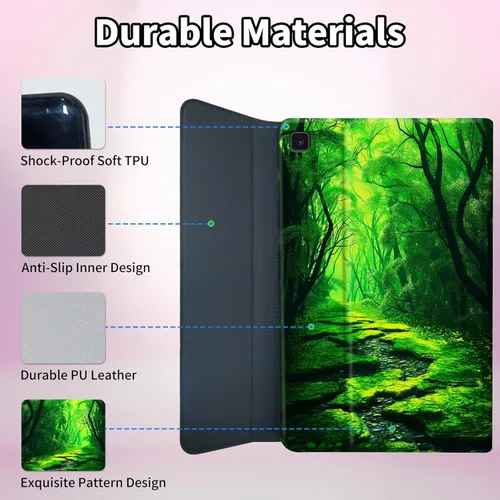 Vista 6 de Funda para Samsung Galaxy Tab S6 Lite 2022/2020 Teclado Inalámbrico Desmontable y Cubierta De Soporte De Cuero PU Funda Protectora Para Samsung