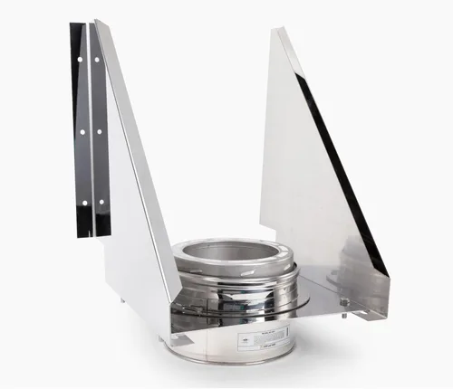 Vista 3 de AllFuel HST Soporte de pared base para tubo de chimenea aislado de doble pared de acero inoxidable 304 de 6 pulgadas de diámetro