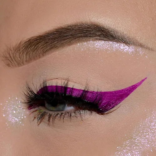Vista 2 de Lápiz delineador de ojos impermeable fucsia neón, 8 tonos coloridos, a prueba de manchas, acabado mate, de larga duración