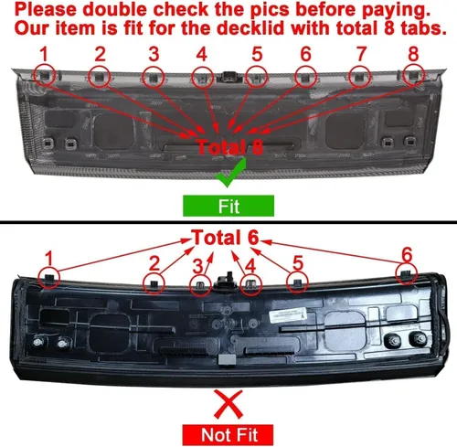 Vista 7 de KUAFU Panel de guarnición para tapa de maletero trasero compatible con Ford Mustang GT 2015-2023, cubierta central de maletero decorativa, tapa