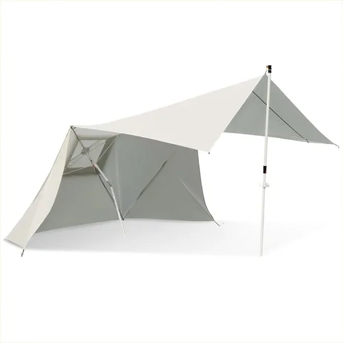 KingCamp Sombrilla de playa con paneles laterales, toldo de playa 2 en 1, refugio solar UPF 50+, resistente al viento, pantalla de playa portátil