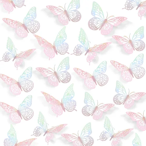 Vista 26 de SAOROPEB Decoración de pared de mariposa 3D, 48 piezas, 4 estilos, 3 tamaños, decoraciones de mariposa morada para decoraciones de cumpleaños