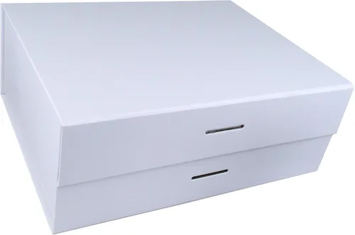 Vista 18 de PACK2PACK Caja de regalo plegable de lujo con cinta extraíble, caja plegable con cierre magnético, bodas, despedidas de soltera, regalos Negro/Blanco