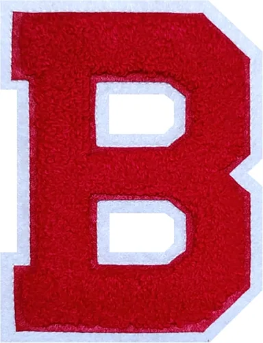 Vista 80 de 2 parches de letras de felpilla termo-adhesivas de 2.5", parches de letras universitarias de punto de felpilla para ropa (negro/blanco 2-1/2, S)