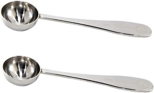 Vista 6 de Honey Bear Kitchen Cucharas medidoras de 1.0 fl oz, 2 cucharadas, acero inoxidable pulido negro, juego de 2