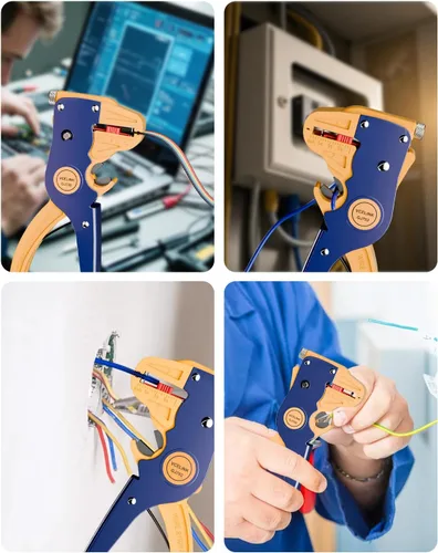 Vista 10 de VCELINK Pelacables y cortador automático de tiras rápidas, pelacables profesional de tira rápida, herramienta de pelado de cables eléctricos