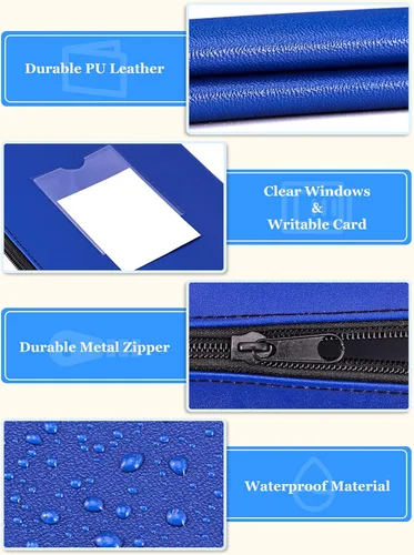 Vista 2 de SMARTAKE - 5 paquetes de bolsas de dinero con cierre, bolsas de depósito bancario de cuero PU, bolsas impermeables para organizar efectivo, monedas