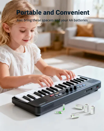 Vista 5 de EBL Adaptadores de batería de tamaño C, tamaño AA a C, espaciador de batería con celdas AA recargables, paquete de 4