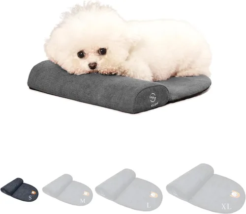 Vista 14 de Almohada de refuerzo para perros y gatos de tamaño mediano, beneficiosa para las vértebras cervicales y el cuello, fácil de transportar al viajar