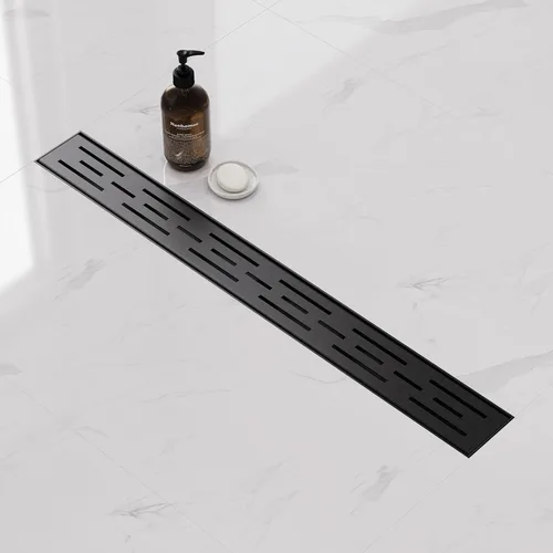 Vista 15 de Neodrain Drenaje lineal rectangular de 24 pulgadas con rejilla de patrón de ladrillo, drenaje de piso de baño de acero inoxidable 304, acabado