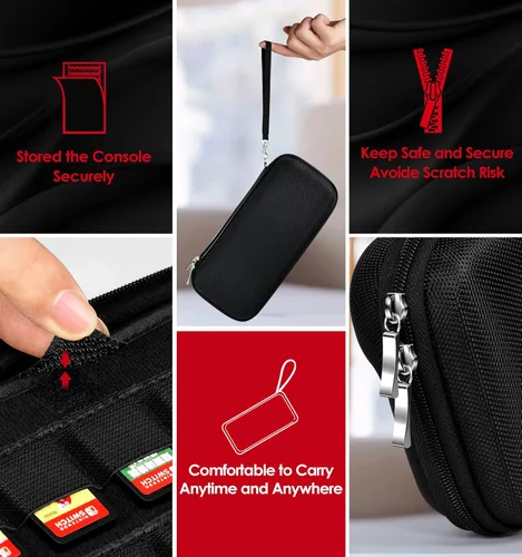 Vista 6 de ivoler Carrying Case for Nintendo Switch and NEW Switch OLED Model(2021),Portable Hard Shell Pouch Carrying Travel Game Bag for Switch Accessories