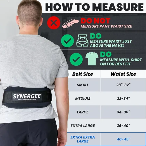 Vista 3 de Synergee Weightlifting Belt 5 Padded Support for Squats Deadlifts Powerlifting & Cross Training Adjustable Gym Belt for Men & Women