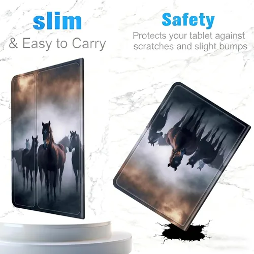 Vista 6 de Funda para Kindle de 10ª generación 2019, funda ligera y ultrafina para Kindle de 10ª generación, funda de piel sintética con soporte ajustable