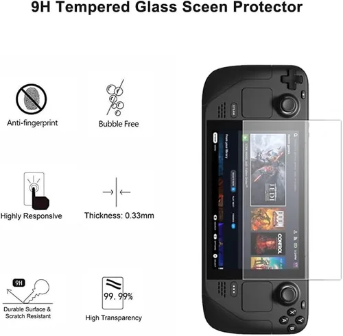 Vista 5 de Juego de calcomanías de piel para cubierta de vapor, cubierta de calcomanías para Steam Deck de mano para juegos, accesorios de cubierta protectora