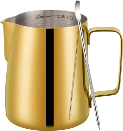 Vista 20 de Amrules Tazas de café expreso negras, taza de medición de café de 7 oz/200 ml con asa de madera, taza de espresso de acero inoxidable 304 con escala