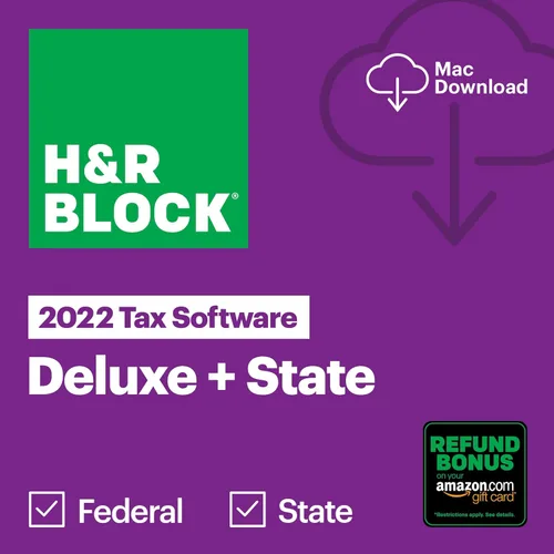 Vista 5 de H&R Block Software fiscal básico 2022 con oferta de bono de reembolso (exclusivo de mazón) [Descarga de Mac]