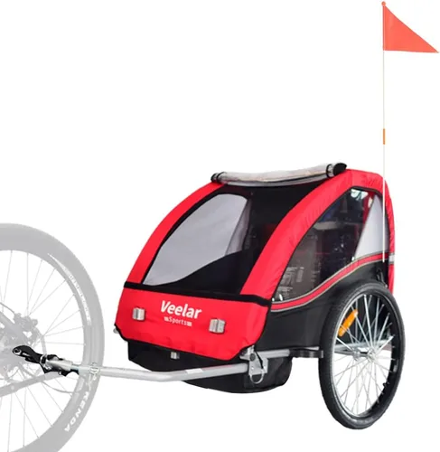 Vista 6 de Veelar - Remolque de bicicleta deportiva para 1 o 2 niños pequeños, portabicicletas