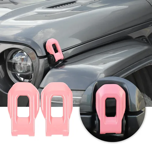 Vista 15 de Voodonala Para Jeep JL ABS Capó Cierres de Hebilla de Motor Cierre de Capó Cubierta Decoración Cubierta de Protección para Jeep Wrangler JL JLU