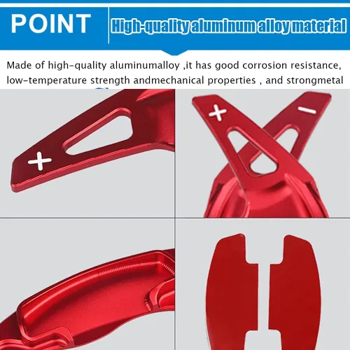 Vista 3 de Great-luck Juego de 2 extensiones de aluminio para palanca de cambios de volante (negro) para Honda Civic/Civic Hatchback