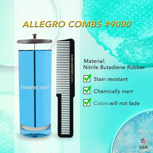 Vista 6 de Allegro Combs 9000 Clipper Blending Corte de dientes anchos Peine de pelo para peluqueros que se desvanecen peluqueros hombres mujeres peine